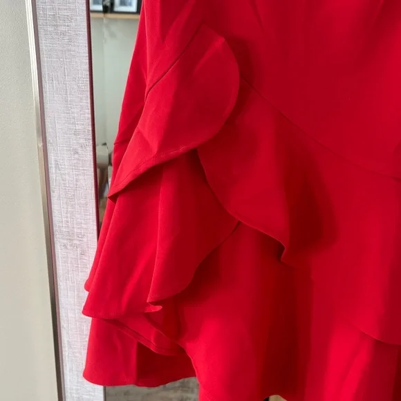 Commense Red Sleeveless Ruffle Mini Dress - Picture 2 of 7